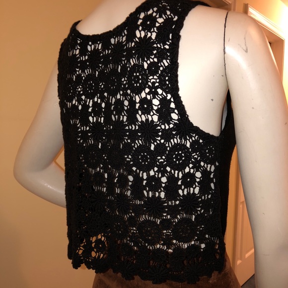 BCNU Black Crochet Tank - Picture 2 of 5